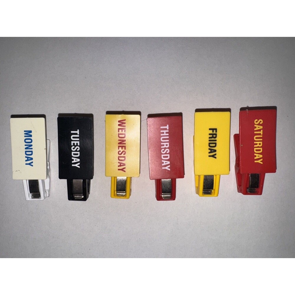 Vintage Hercules Clip Days Of The Week Chip Clips Collectible